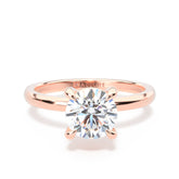 Rose Gold Solitaire Hidden Halo Round Center Stone by Allure